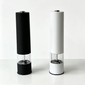 Electric Pepper Grinder Mill Salt Grinder Spice Shaker Set Dishwasher Safe Oven Safe ABS Stainless Steel Black Herb and Spice Tool