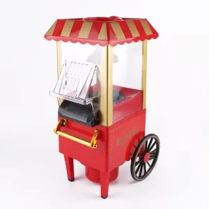 Electric Plastic Hot Air Popcorn Maker 1100W with Switch Control Retro Portable Household for Home Use