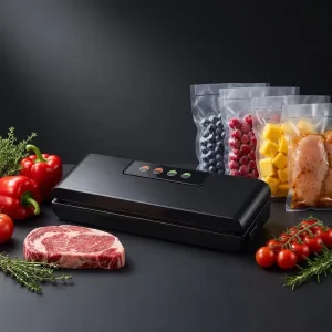Electric Plastic Portable Vacuum Sealer with Overheating Protection for Food Preservation and Household Use