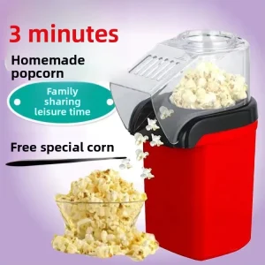 Electric Popcorn Maker Blowing Mini Hot Popcorn Machine 1200W Class A Energy Efficient Household Use Gift Box Packaging