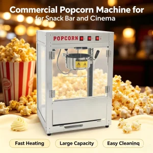 Electric Popcorn Maker with Warmer Function for Commercial Use