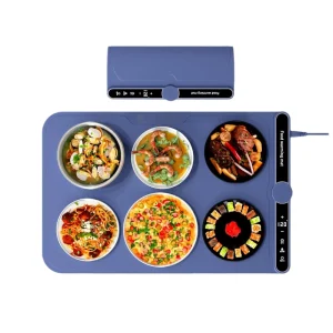 Electric Portable Coil Warming Tray 6 Burners Adjustable Temperature Foldable Outdoor Hot Plate Placemat Silicone Fast Heating
