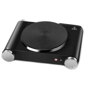 Electric Portable Cooking Hot Plate with Coil Burner Stainless Steel Housing 1500W Countertop Use Household Temperature Control