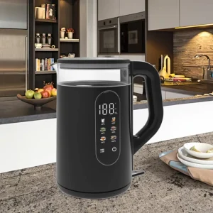 Electric Portable Glass Kettle Automatic Shut off Digital Control 1.7L Capacity 2200W Power Keep Warm Function Boil Dry