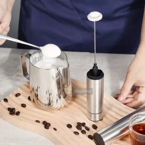 Electric Portable Handheld Battery Powered Stainless Steel Milk Frother Foam Maker