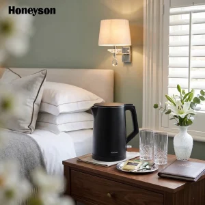 Electric Portable Kettle 0.8L 304 Stainless Steel Cordless Digital Control Automatic Shut off Boil Dry Household Outdoor