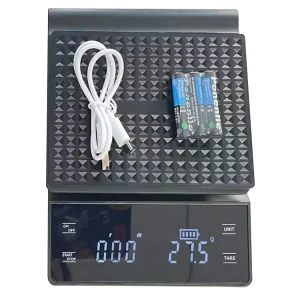 Electric Portable Kitchen Scale Large Touch Screen 3kg/0.1g Capacity Digital Timing Function Auto Shutoff Type C Charging