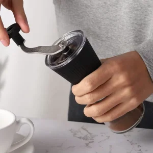 Electric Portable Stainless Steel Coffee Grinder with Ceramic Core Conical Grinding Disc Classic Design 160ml Capacity