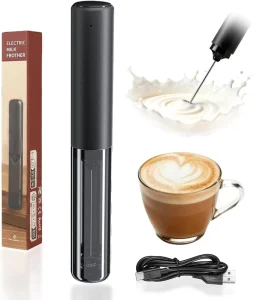 Electric Portable Stainless Steel Milk Frother Easy to Clean Suitable for Coffee and Milk Tea