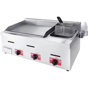 Electric Power Commercial Iron Griddle with Fryer Stainless Steel Plate