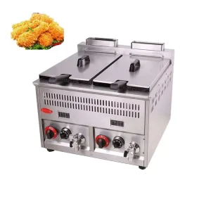 Electric Power Commercial Two Tank French Restaurant Deep Fryer with Filter