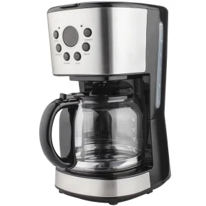 Electric Programmable Coffee Machine with Digital Timer and LCD Display