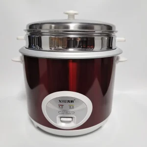 Electric Rice Cooker 2.2L 900W 110/220V with Aluminum Steamer with Non-stick Single Side Panting Inner Pot Kitchen Appliance