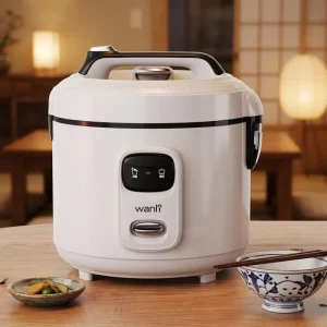 Electric Rice Cooker 3L Capacity Drum Shape White Keep Warm Mechanical Model for Family