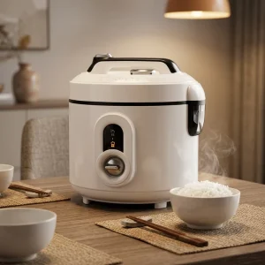 Electric Rice Cooker 650W 5L Capacity Drum Shape Non-Stick Coating Cooking Pot Rice Cooker
