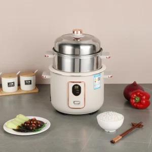 Electric Rice Cooker White Drum Rice Cooker 500-1000W with Steamer Basket
