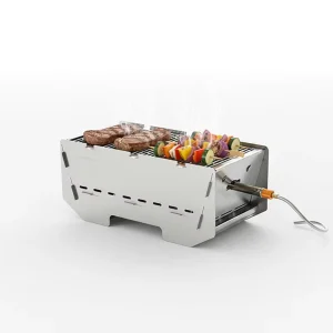 Electric Rotating BBQ Grill With Rotisserie for Charcoal Chicken Roasting Outdoor Cooking