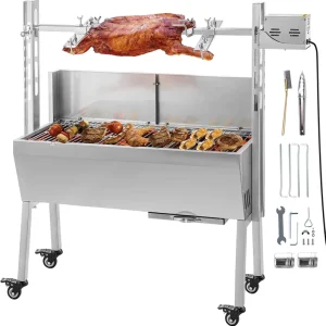 Electric Rotisseries Machine Stainless Steel Spit Roaster Rotisserie Barbecue Grill Pig Whole Lamb Grill Motor Rotisserie Kit