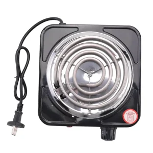 Electric Single Burner Cooktop Compact Adjustable Temperature Hot Plate 1500W White & Stainless Eu Plug