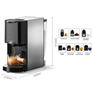 Electric Single Serve Automatic Coffee Maker with ESE Pod Compatibility for Office Multi Capsule Coffee Brewing