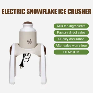 Electric Snowflake Ice Crusher Portable Plastic Shaved Ice Machine for Cocktails Small Household Use