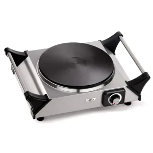 Electric Solid Hot Plate with Handle Coil Heating Adjustable Temperature Stainless Steel Portable Household Use