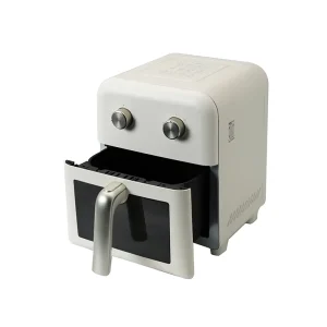 Electric Square 100% Metal Body Air Fryer Hot Air Oven Double Knob Control for Household and RV Use