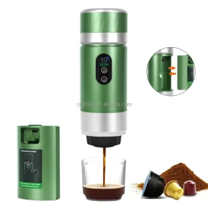 Electric Stainless Steel 80ml Water Tank Portable Coffee Maker LED Display Real Time Temp Battery Check Outdoor Travel