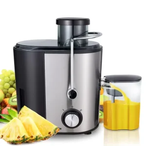 Electric Stainless Steel Big Mouth Centrifugal Juicer with Automatic Pulp Ejection 400W 23000 RPM Quiet Motor for Household Use