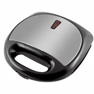 Electric Stainless Steel Chrome Black Sandwich Maker Grill Kitchen Appliance Detachable Plate Energy Efficient Class B 110V