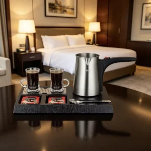 Electric Stainless Steel Coffee Maker with Serving Tray 800W Household Ronda
