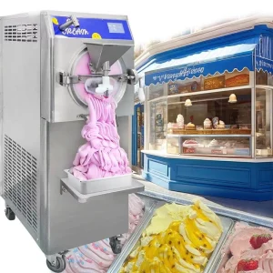 Electric Stainless Steel Commercial 56L H 2200W Fully Automatic Ice Cream Maker