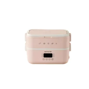 Electric Stainless Steel Double layer Lunch Box with Heat Insulation 1.5L Capacity for Outdoor & Car Use