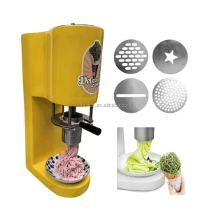 Electric Stainless Steel Fruit Noodle Ice Cream Machine One button Automatic Extrusion for Italian Gelato Spaghetti Press Maker