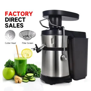 Electric Stainless Steel Juice Extractor Machine Commercial Automatic Pulp Ejection Big Mouth Slow Cold Press