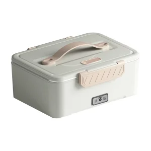 Electric Stainless Steel Lunch Box USB Heating Dual Tier Design BPA Free PP Lid Portable Leak Proof Steamable Storage