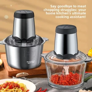 Electric Stainless Steel Portable Meat Grinder Blender Kitchen Chopper Mixer Machine Crusher Food Processor RV Restaurant Use 3L