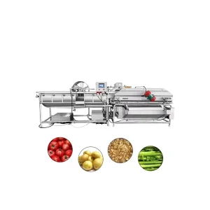 Electric Stainless Steel Vegetable Fruit Washer Dryer Commercial Cleaning Machine for Tomato Soybean Corn Nuts High