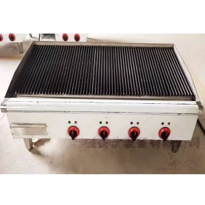 Electric Stainless Steel Volcanic Stone Grill 1.2M Width Dual Zone Temperature Control 16KW Power 1 Year Warranty