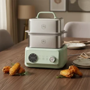 Electric Steam Cooker Stainless Steel Multipurpose Food Steamer Egg Boiler