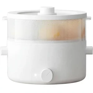 Electric Steamer 5L Stainless Steel Ceramic Glaze Non-Stick Pot Mechanical Control Dual Power Multi-Functional Steak