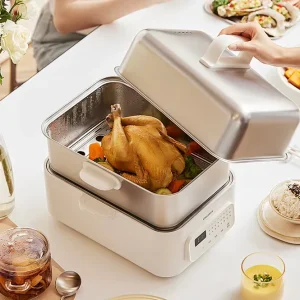 Electric Steamer Electric Steam Pot Digital Stainless Steel 18 Liter Fast Heating Pot