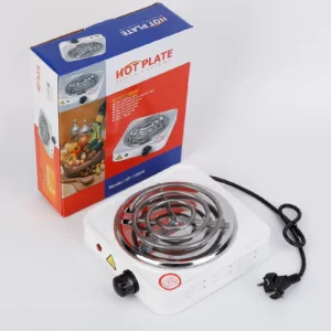 Electric Stove 1 Burner 1000W Coil Metal Countertop Hot Plate for Home & RV Use Commercial Food Warmer Buffet Cooker