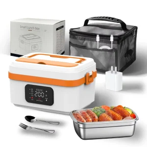 Electric USB Charged Waterless Heating Insulated Lunch Box Stainless Steel Inner Pot 1.1-1.2L Capacity for Travel Office Use