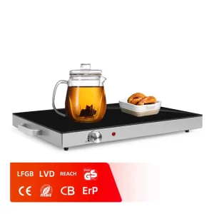 Electric Warming Tray Hot Plate Dish Warmer with Adjustable Temperature Square Electric Warmer