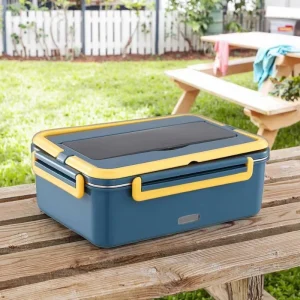 Electric Water Free Plug In Heating Lunch Box Stainless Steel 1 3L Capacity Heatable Leak Proof