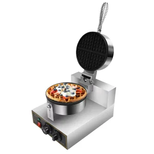Electrical Commercial Waffle Maker 1200W Stainless Steel Surface Non Stick Belgian Waflera Maker with Timer Temperature Control