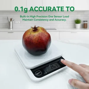 Electronic Kitchen Weight Scale with Lid Digital LCD Display ABS Plastic Battery Operated for Coffee & Baking