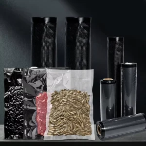Embossed Nylon Vacuum Bag for Vegetable Seafood Meat 3 Side Seal Heat Seal Vacuum Sealer Bag Plastic Packaging