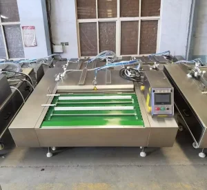 Empacadora Al Vacio Continuous Rolling Belt Vacuum Machine for Meat Cheese Food Sealer